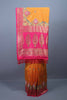 Orange Pink Banarasi Silk Saree Peacock Motif Zari Weaving Heavy Border 