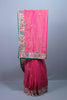Pink Bandhani Style Silk Saree with Embroidered Border