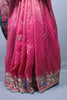 Pink Bandhani Style Silk Saree with Embroidered Border