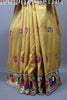 Mustard Yellow Silk Saree Multicolor Motif Embroidery Tasselled Pallu
