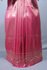 Rani Pink Silk Saree Hand-Painted Figures Peacock Motifs Tasselled Pallu