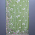 Pista Green Embroidered Silk Saree with Silver Zari Border