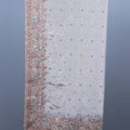 Ivory Embroidered Silk Saree with Heavy Zari Border Delicate Buti Work
