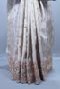 Ivory Embroidered Silk Saree with Heavy Zari Border Delicate Buti Work