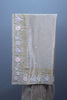 Beige Embroidered Silk Saree Pastel Floral Border Delicate Zari Buti Work
