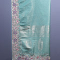 Sea Green Banarasi Silk Saree Heavy Zari Embroidered Border Designer Pallu