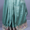 Sea Green Banarasi Silk Saree Heavy Zari Embroidered Border Designer Pallu