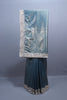 Steel Blue Banarasi Silk Saree Heavy Zari Weaving Embroidered Border 