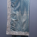 Steel Blue Banarasi Silk Saree Heavy Zari Weaving Embroidered Border