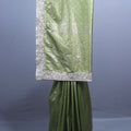 Pista Green Banarasi Silk Saree Heavy Zari Weaving Embroidered Border 