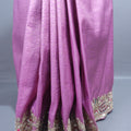 Pink Banarasi Silk Saree Heavy Zari Embroidered Border Designer Pallu