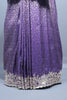 Royal Purple Silk Saree with Silver Zari Embroidered Lace Border