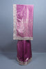 Rani Pink Silk Saree with Silver Zari Embroidered Lace Border