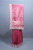 Hot Pink Banarasi Silk Saree with Heavy Silver Zari Embroidered Border
