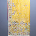 Mustard Yellow Banarasi Silk Saree Elephant Motif Zari Embroidered Border