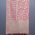 Blush Pink Banarasi Silk Saree Gold Zari Floral Weaving Rich Designer Border
