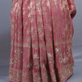 Blush Pink Banarasi Silk Saree Gold Zari Floral Weaving Rich Designer Border