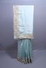 Pastel Mint Green Organza Silk Saree Floral Embroidered Border