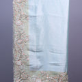 Pastel Mint Green Organza Silk Saree Floral Embroidered Border