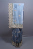Dusty Blue Organza Silk Saree with Heavy Embroidered Border