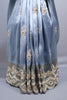 Dusty Blue Organza Silk Saree with Heavy Embroidered Border