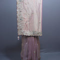 Blush Pink Organza Silk Saree Heavy Embroidered Scalloped Border