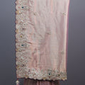 Blush Pink Organza Silk Saree Heavy Embroidered Scalloped Border