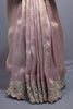 Blush Pink Organza Silk Saree Heavy Embroidered Scalloped Border