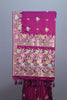 Rani Pink Silk Saree with Multicolor Floral Embroidery Zari Border