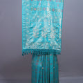 Turquoise Blue Banarasi Silk Saree with Zari Weaving Floral Pallu