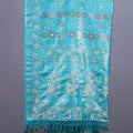 Turquoise Blue Banarasi Silk Saree with Zari Weaving Floral Pallu