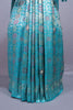 Turquoise Blue Banarasi Silk Saree with Zari Weaving Floral Pallu