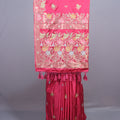 Hot Pink Silk Saree with Multicolor Floral Embroidery Zari Border