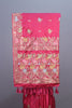 Hot Pink Silk Saree with Multicolor Floral Embroidery Zari Border