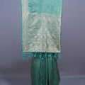 Green Banarasi Silk Saree with Silver Zari Weaving Brocade Pallu