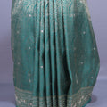 Green Banarasi Silk Saree with Silver Zari Weaving Brocade Pallu