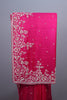 Rani Pink Designer Silk Saree with Silver Floral Embroidery Border