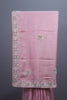 Blush Pink Silk Saree with Silver Floral Embroidery Border