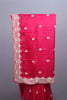 Hot Pink Silk Saree Heavy Zari Embroidered Border Buti Work