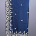 Navy Blue Silk Saree with Heavy Zari Embroidered Border Buti Work