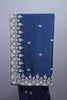 Navy Blue Silk Saree with Heavy Zari Embroidered Border Buti Work