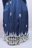 Navy Blue Silk Saree with Heavy Zari Embroidered Border Buti Work