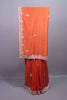 Orange Silk Saree with Floral Zari Embroidered Border Buti Work 