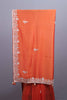 Orange Silk Saree with Floral Zari Embroidered Border Buti Work