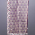 Lavender Purple Silk Saree Geometric Pattern Floral Zari Embroidered Border