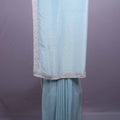 Sky Blue Georgette Saree with Sequins Buti Heavy Embroidered Border 