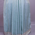 Sky Blue Georgette Saree with Sequins Buti Heavy Embroidered Border