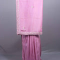 Pink Silk Saree with Floral Zari Embroidered Border Buti Work