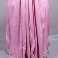 Pink Silk Saree with Floral Zari Embroidered Border Buti Work