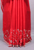 Red Silk Saree with Heavy Silver Zari Floral Embroidered Border
